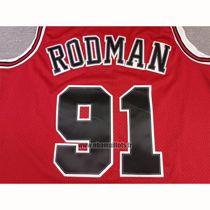 Maillot Chicago Bulls Dennis Rodman NO 91 Mitchell & Ness 1997-98 NBA Finals Rouge